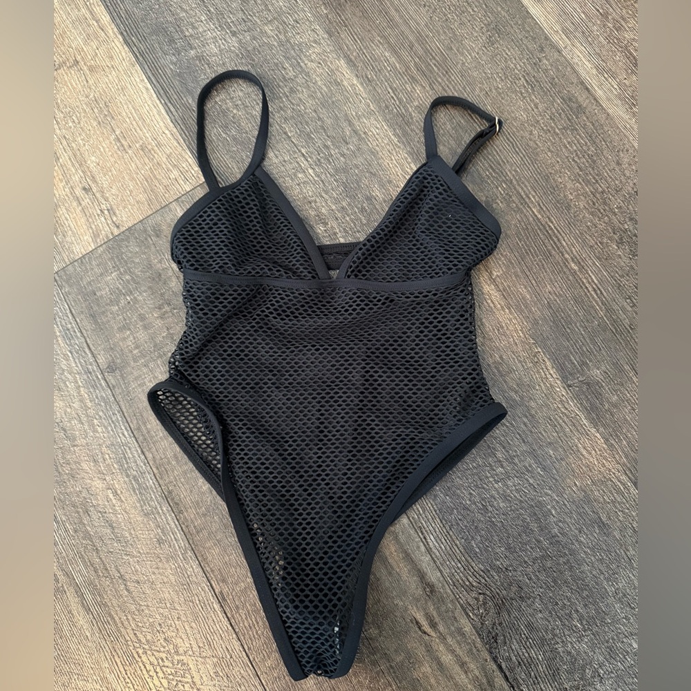 L*Space Black Mesh Swimsuit
